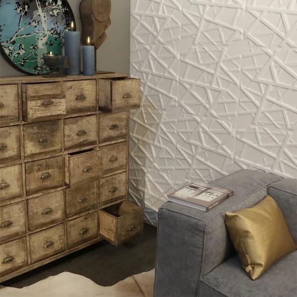 WallArt 3D Väggpaneler 24 st GA-WA26 olivia Vit