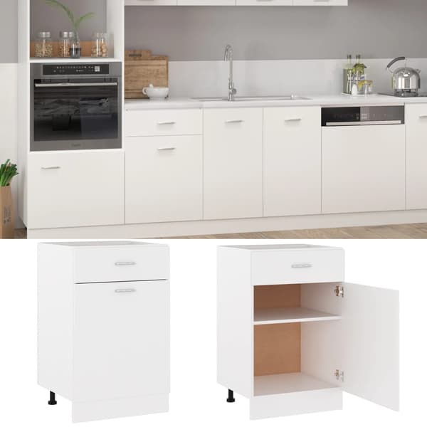 vidaXL Underskåp med låda “Lyon” vit 50x46x81,5 cm konstruerat trä Vit