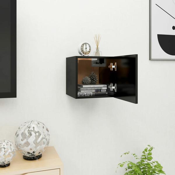 vidaXL Väggmonterat tv-bänk svart 30,5x30x30 cm Svart