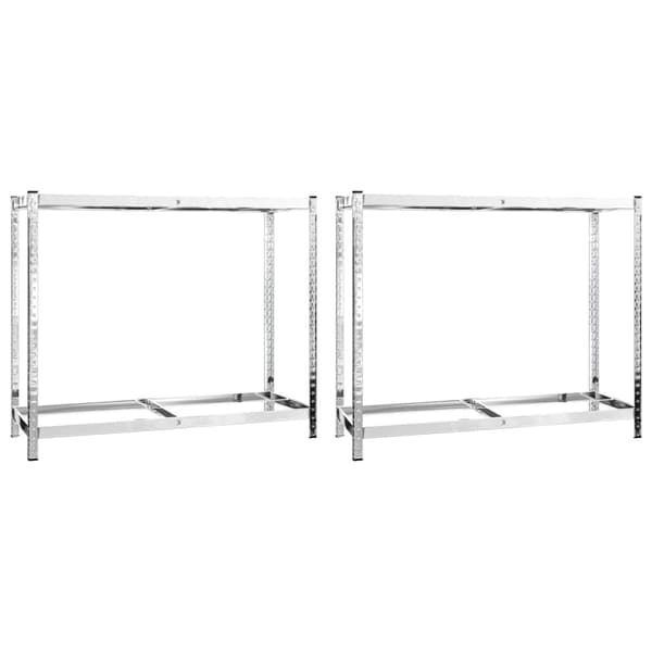 vidaXL Däckställ 2 hyllplan silver 2 st 110x40x110 cm stål Silver