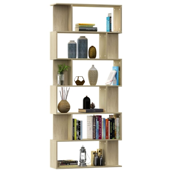 vidaXL Bokhylla/Rumsavdelare sonoma-ek 80x24x192 cm konstruerat trä Brun
