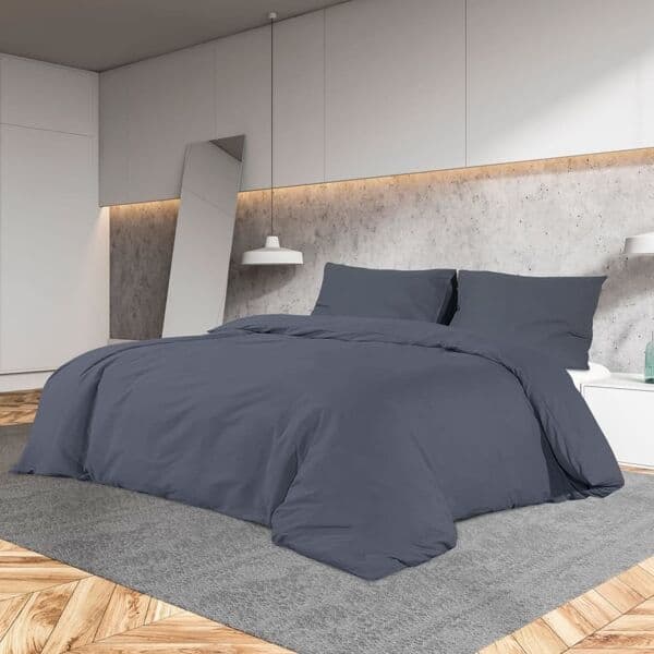 vidaXL Bäddset antracit 220x240 cm bomull Antracit