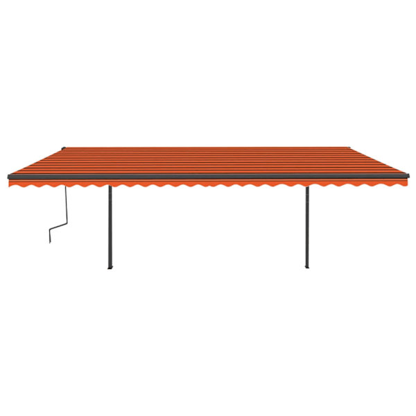 vidaXL Automatisk markis med vindsensor & LED 6x3,5 m orange/brun Flerfärgsdesign