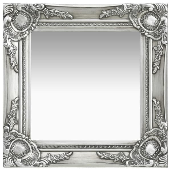 vidaXL Väggspegel barockstil 40x40 cm silver Silver