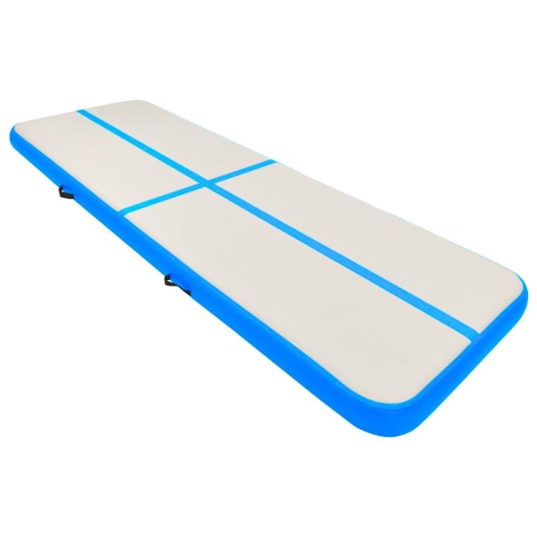 vidaXL Uppblåsbar gymnastikmatta med pump 300x100x20 cm PVC blå Blå