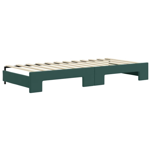 vidaXL Dagbädd utdragbar och madrasser mörkgrön 90x200 cm sammet Grön