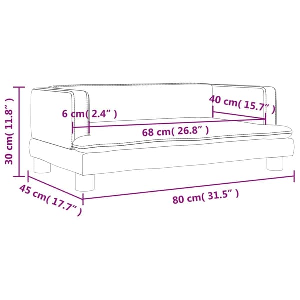 vidaXL Barnsoffa blå 80x45x30 cm sammet Blå