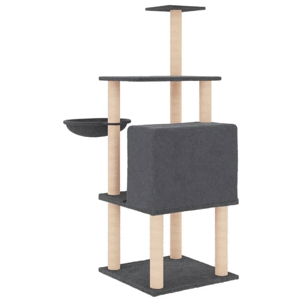 vidaXL Klösträd med sisalpelare mörkgrå 132 cm Grå