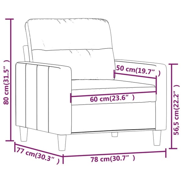 vidaXL Fåtölj mörkgrå 60 cm tyg Grå