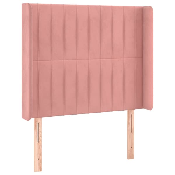 vidaXL Ramsäng med madrass rosa & LED 90x190 cm sammet Rosa