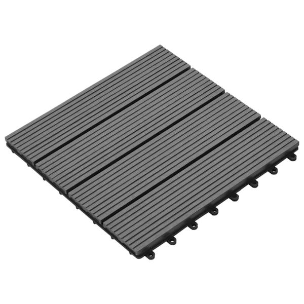 vidaXL Trall 22 st 30x30 cm 2 kvm WPC grå grå