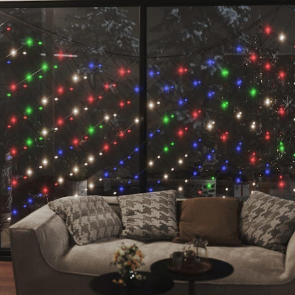 vidaXL Ljusnät flerfärgad 4x4 m 544 LED inne/ute multifärg