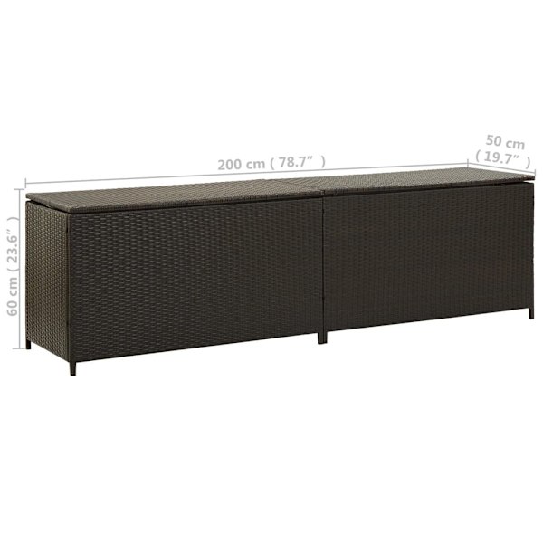 vidaXL Dynbox konstrotting 200x50x60 cm brun Brun
