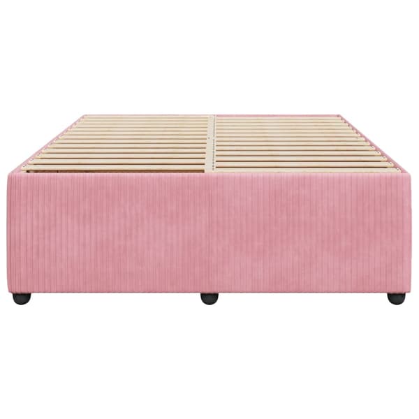 vidaXL Sängram rosa 160x200 cm sammet Rosa
