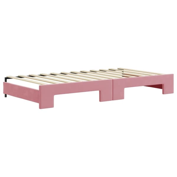 vidaXL Dagbädd utdragbar rosa 100x200 cm sammet Rosa