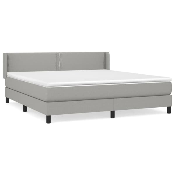 vidaXL Ramsäng med madrass ljusgrå 180x200 cm tyg Grå