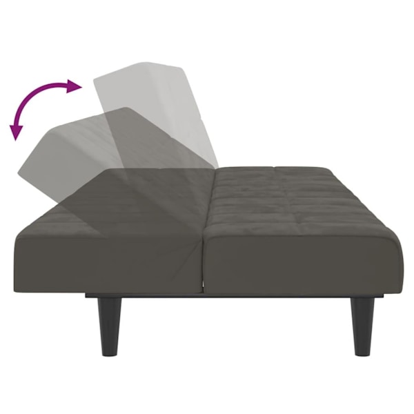 vidaXL Bäddsoffa 2-sits mörkgrå sammet grå