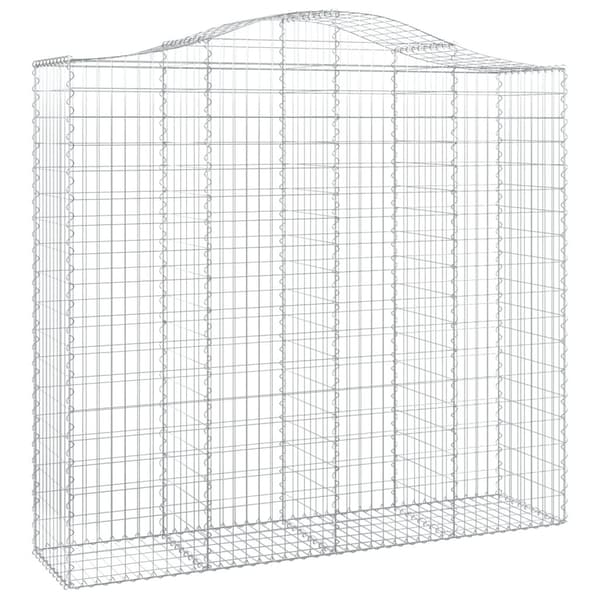 vidaXL Gabioner bågformade 11 st 200x50x180/200 cm galvaniserat järn Silver