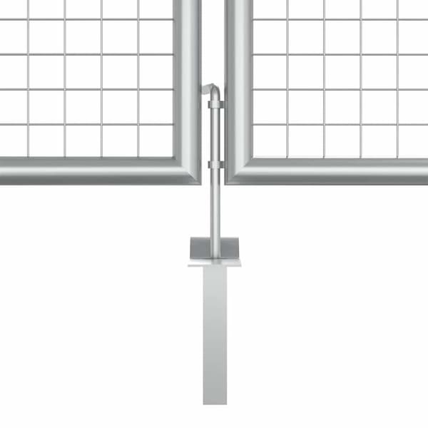 vidaXL Trädgårdsgrind galvaniserat stål 400x125 cm silver Silver