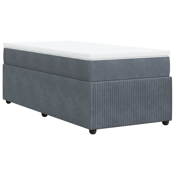vidaXL Ramsäng med madrass mörkgrå 80x200 cm sammet Grå