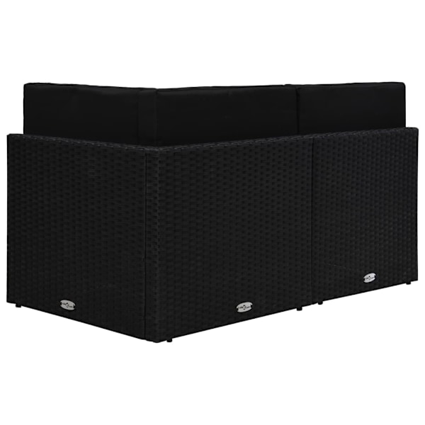 vidaXL Modulsoffa 2-sits konstrotting svart Svart
