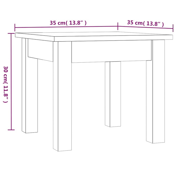 vidaXL Soffbord grå 35x35x30 cm massiv furu Grå