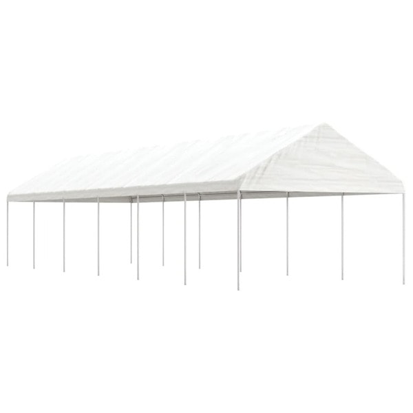 vidaXL Paviljong med tak vit 13,38x4,08x3,22 m polyeten Vit