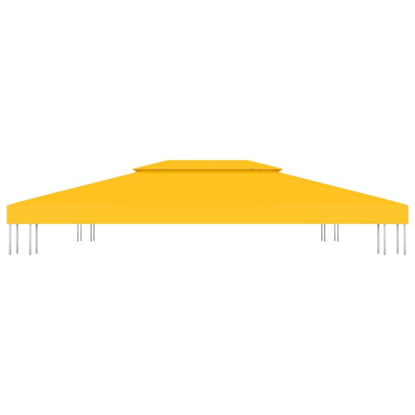 vidaXL Paviljongtak med ventilering 310 g/m² 4x3 m gul Gul