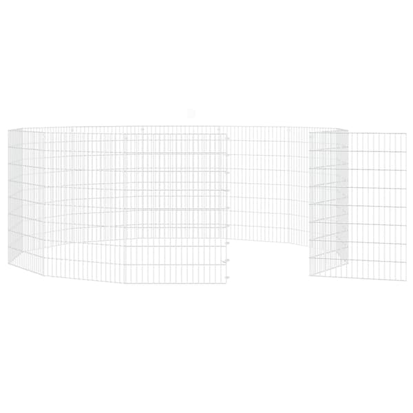 vidaXL Husdjursbur 12-panel 54x80 cm galvaniserat järn Silver