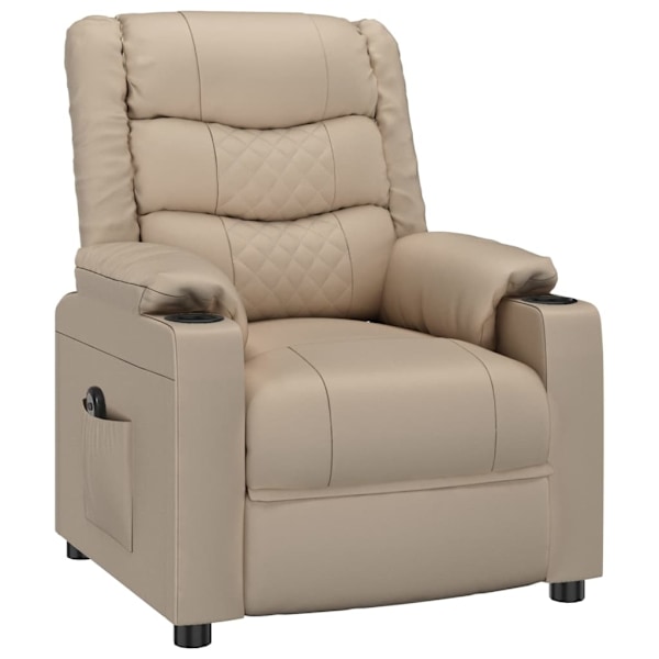 vidaXL Elektrisk reclinerfåtölj cappuccino konstläder Brun