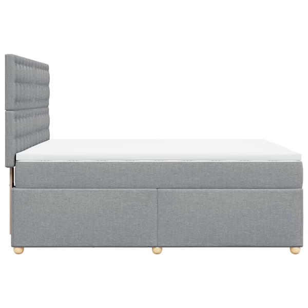 vidaXL Ramsäng med madrass ljusgrå 140x200 cm tyg Grå