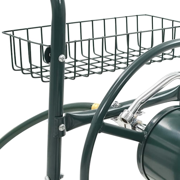 vidaXL Slangvagn med 1/2" slangkoppling 75 m stål Grön