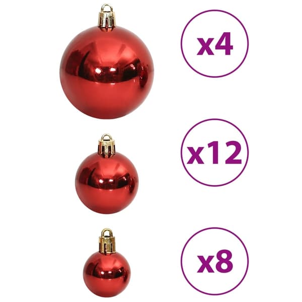 vidaXL Julgranskulor 100 st vinröd 3/4/6 cm Röd