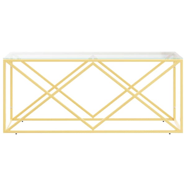 vidaXL Soffbord 110x45x45 cm rostfritt stål och glas Guld