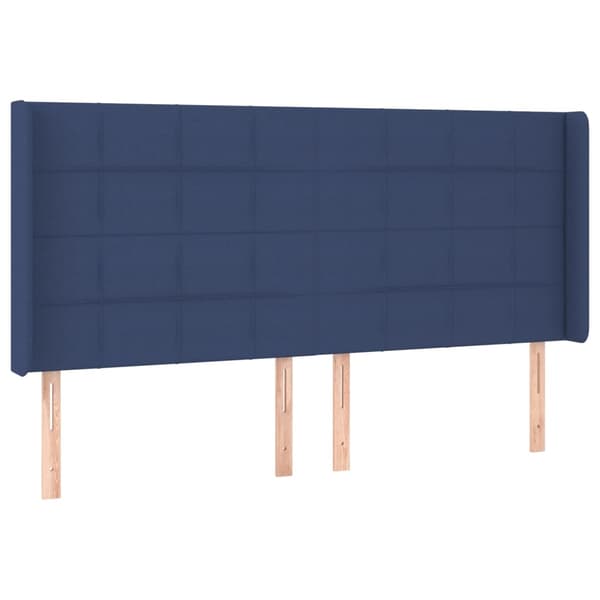 vidaXL Ramsäng med madrass & LED blå 160x200 cm tyg Blå