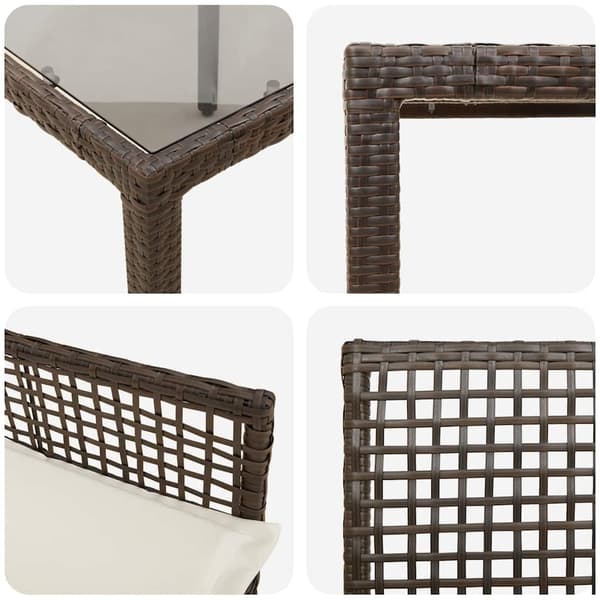 vidaXL Trädgårdsmöbelset 7 pcs Brun konstrotting Brun
