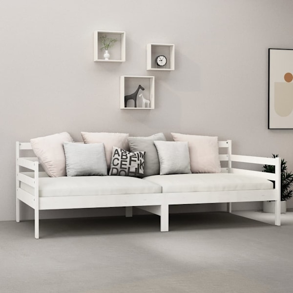 vidaXL Dagbädd vit massiv furu 90x200 cm Vit