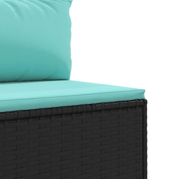vidaXL Loungegrupp 10 delar med svarta dynor konstrotting Svart