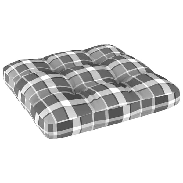 vidaXL Palldyna grårutig 60x60x12 cm tyg multifärg