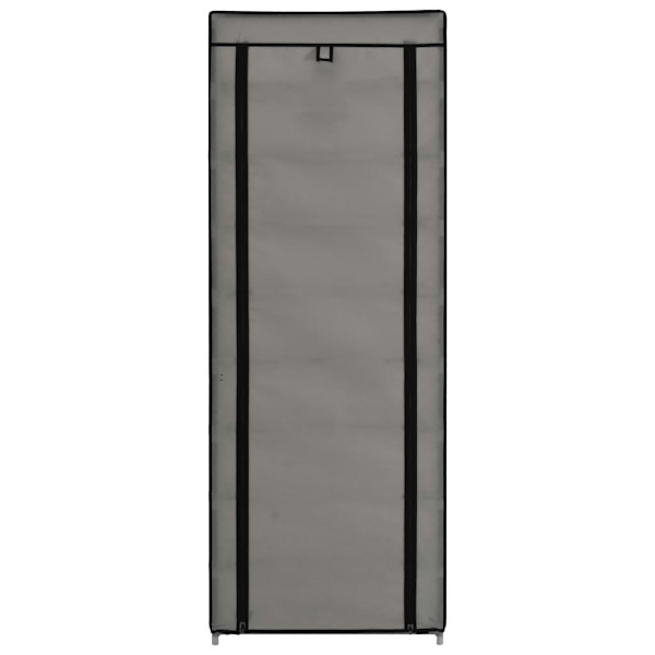 vidaXL Skoförvaring med överdrag grå 57x29x162 cm tyg grå