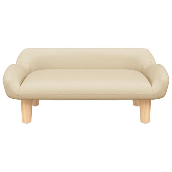 vidaXL Barnsoffa gräddvit 70x40x24 cm tyg Kräm