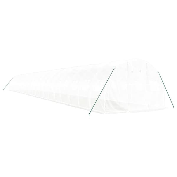 vidaXL Växthus med stålram vit 66 m² 22x3x2 m Vit