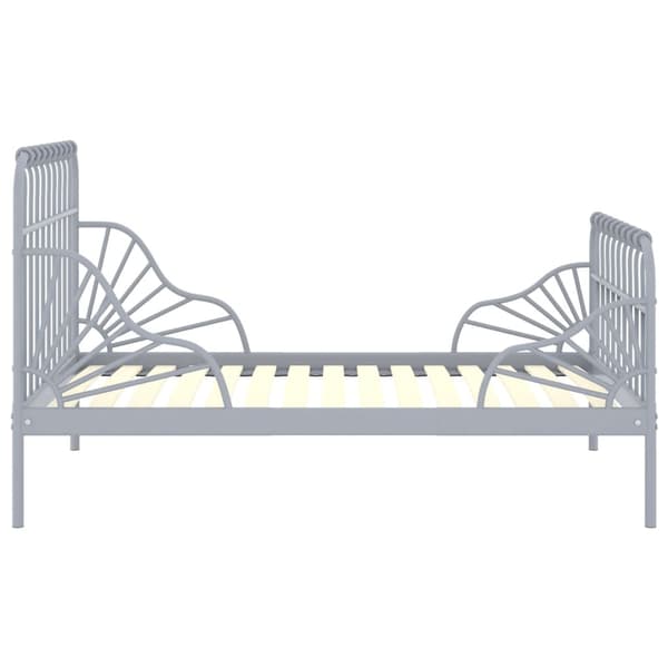 vidaXL Utdragbar sängram grå metall 80x130/200 cm grå