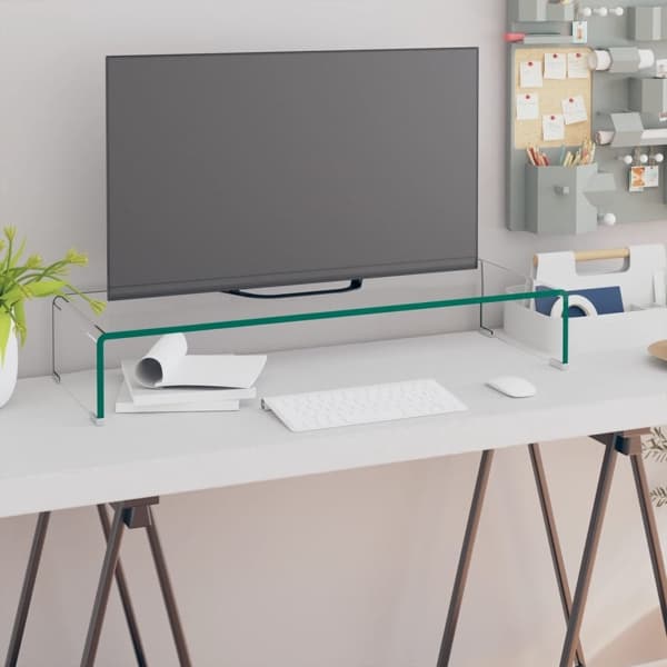 vidaXL TV-bord klarglas 80x30x13 cm Transparent