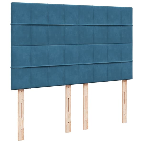 vidaXL Ramsäng med madrass blå 140x200 cm sammet Blå