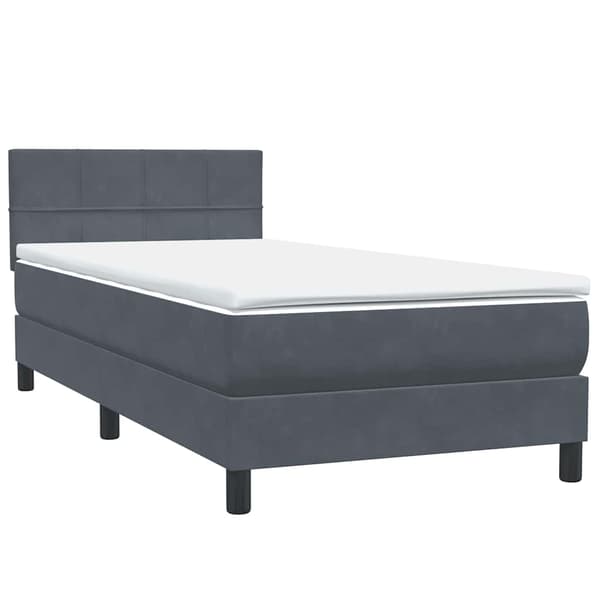 vidaXL Ramsäng med madrass mörkgrå 80x220 cm sammet Grå