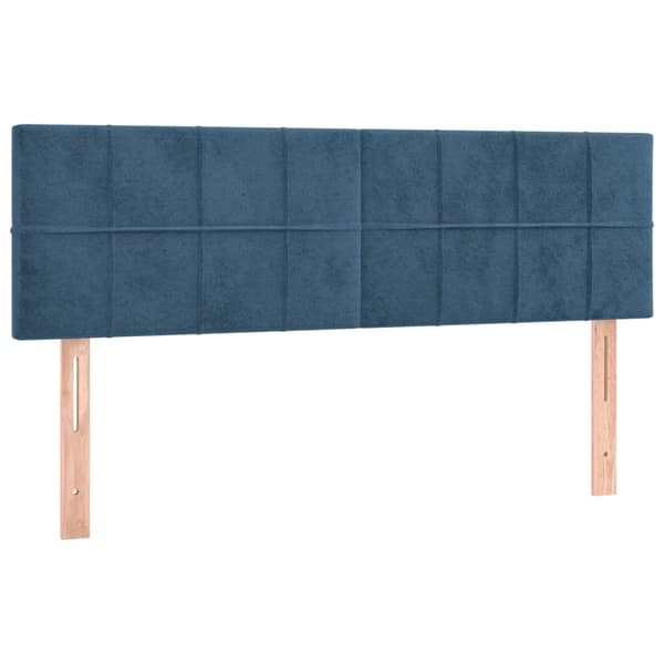 vidaXL Ramsäng med madrass mörkblå 140x190 cm sammet Blå