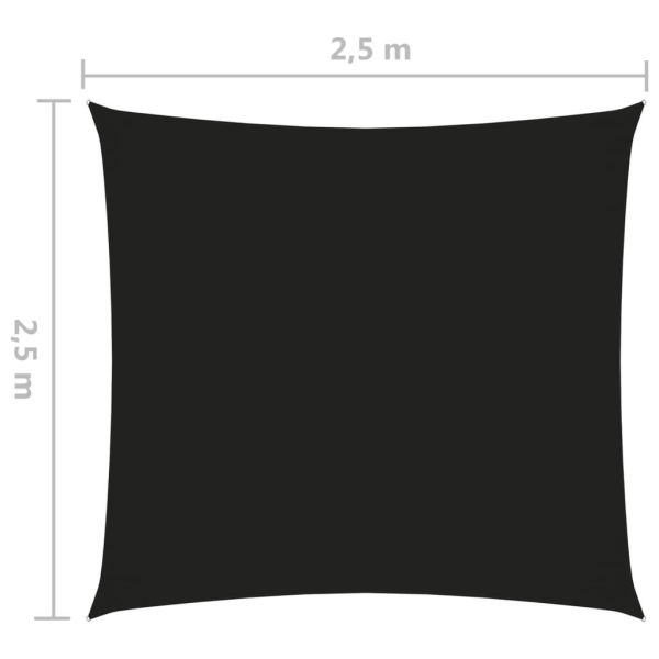 vidaXL Solsegel oxfordtyg fyrkantigt 2,5x2,5 m svart Svart