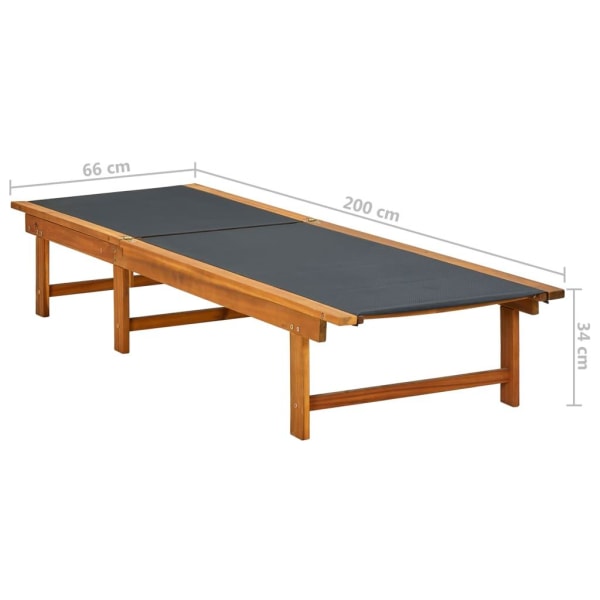 vidaXL Solvilstol med bord akaciaträ Brun