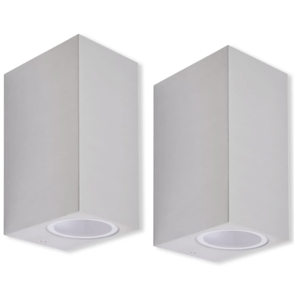 vidaXL Up- and Downlight utevägglampor 2 st Silver